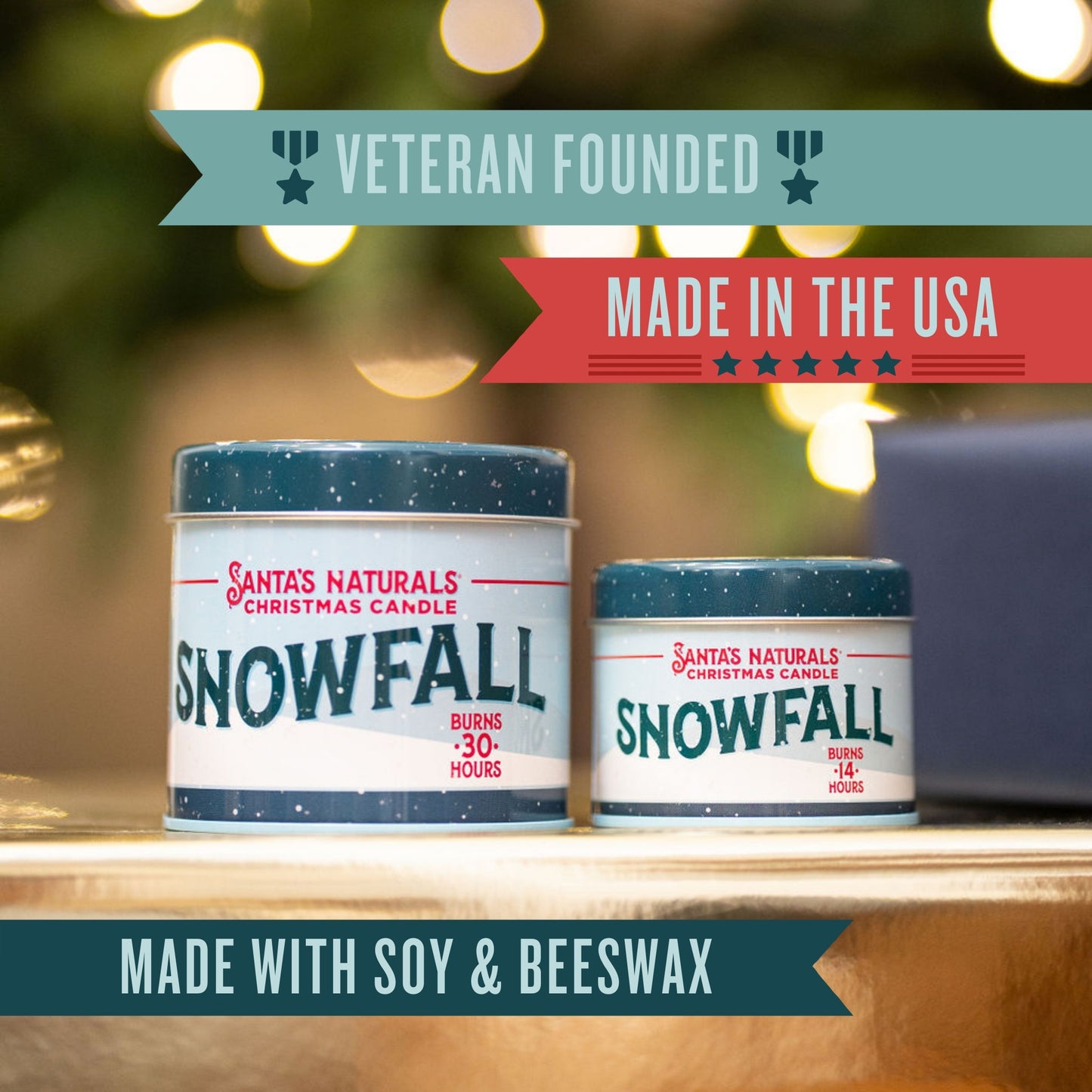 Snow Fall Christmas Candle