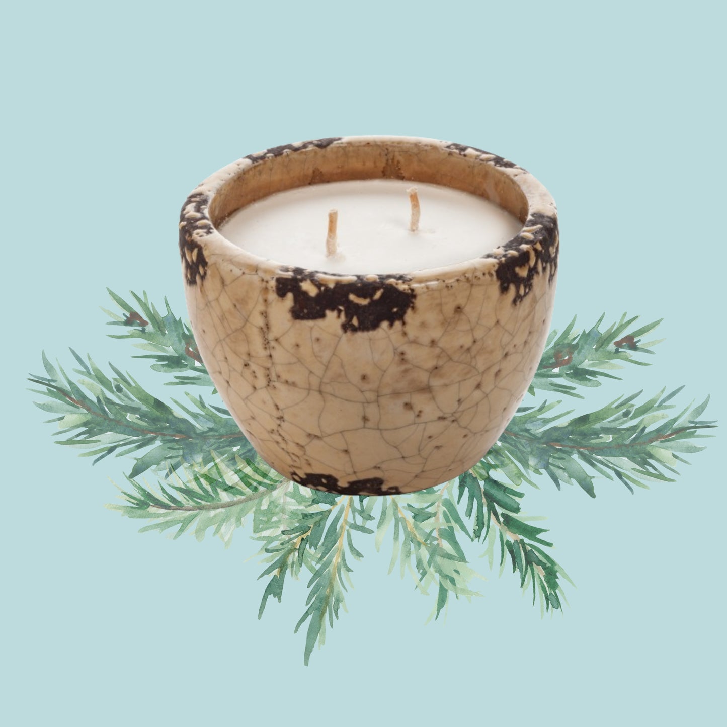 Fraser Fir 2-Wick Ceramic Candle